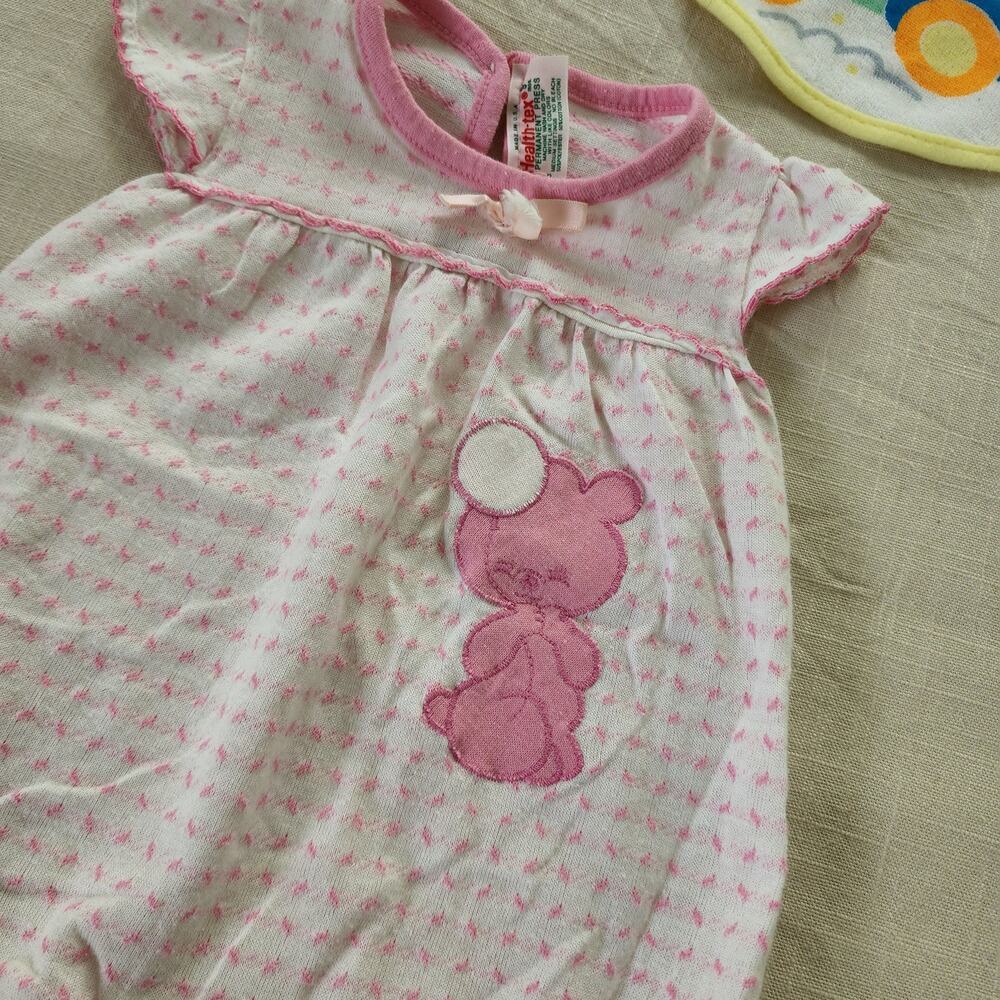 Vintage Healthtex Pink Bear Onesie 9 months - Picture 2 of 8